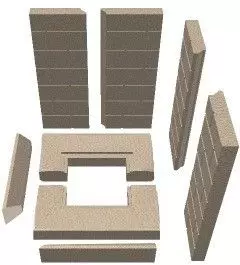 Ersatzteil Schamottesatz Mit Mauerwerksoptik Zu Schmid Kamineinsatz Ekko 45