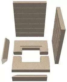 Ersatzteil Vermiculitesatz Mit Mauerwerksoptik Zu Schmid Kamineinsatz Ekko 45