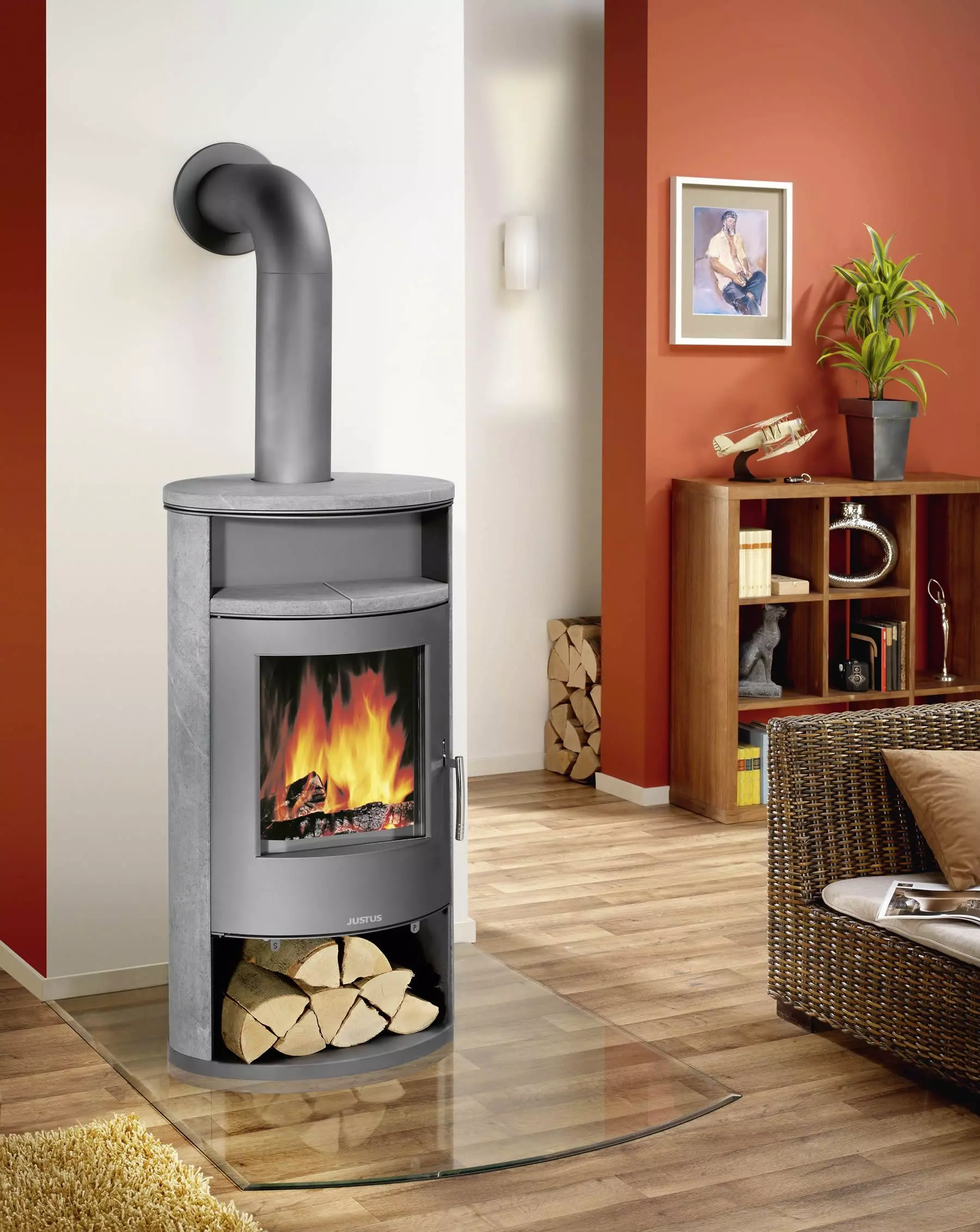 Justus Kaminofen Island Aqua Mit Wasser-Wärmetauscher – Bild 2