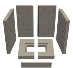 Ersatzteil Schamottesatz Mauerwerksoptik Zu Schmid Kamineinsatz Lina 45