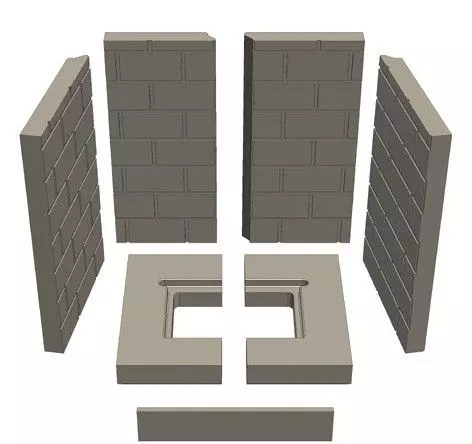 Ersatzteil Schamottesatz Mauerwerksoptik Zu Schmid Kamineinsatz Lina 45