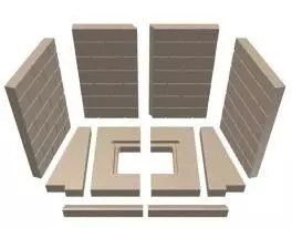 Ersatzteil Schamottesatzatz Mauerwerksoptik Zu Schmid Kamineinsatz Lina 73