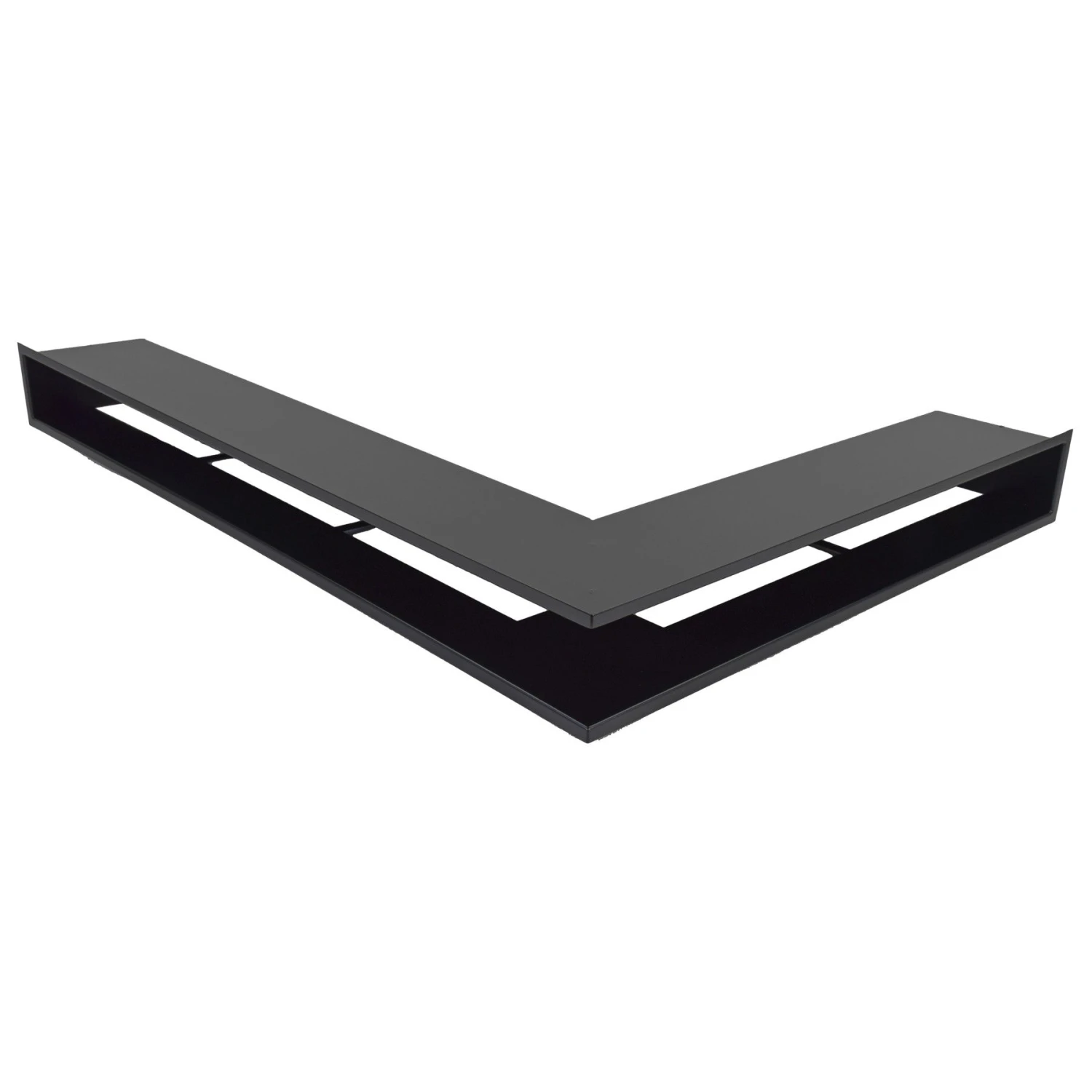 CB-tec Eckluftleiste Kamin Ofen Eck-Luftleiste 48 X 67 Cm Kurzer Schenkel Rechts Schwarz, Lle4867rs