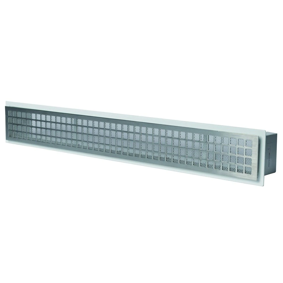 CB-tec Design-Luftleiste Kamin Ofen Luftleiste 550 Mm Weiß , Blende Edelstahl Matt, Quadratischer Auslass, Dzs55es