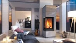 Kaminbausatz Speicher-Kamin Camina S9 Maxi Natursteinbank Mit Überstand