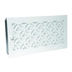 CB-tec Design-Warmluftgitter Kamin Ofen Luftgitter 45 X 23 Cm, Verstellbar, Mit Designblende In Weiß, Wg4523d-ww
