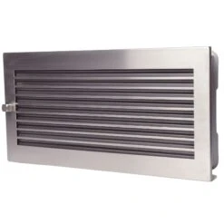 CB-tec Warmluftgitter Kamin Ofen Luftgitter 35 X 15 Cm Schwarz, Verstellbar, Blende Edelstahl Matt Modern, Wg3515mesm