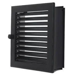 CB-tec Warmluftgitter Kamin Ofen Gitter Luftgitter Verstellbar 45 X 28 Cm Putzbündig, Schwarz Wgpb4528s